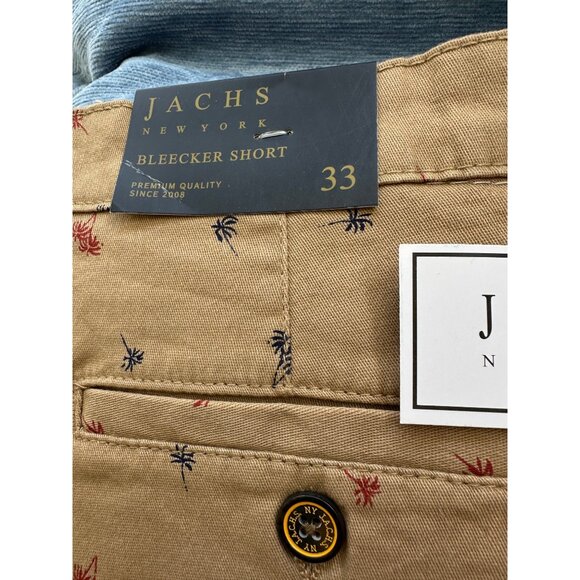 NEW Jachs New York Printed Chino Short 9" Inseam‎ Dark Khaki Tree Print Size 33 - Picture 4 of 4